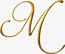 金色M婚礼字母素材