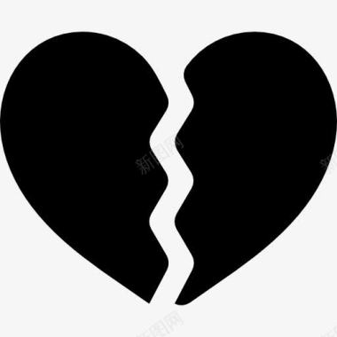 破碎的心分为两个部分图标图标