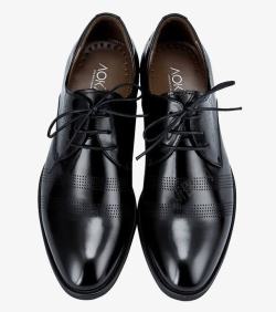 商务皮鞋黑色商务绑带皮鞋高清图片