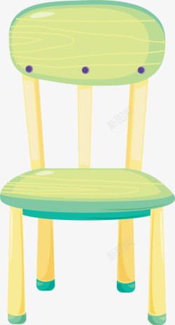 绿色凳子卡通手绘一把椅子高清图片
