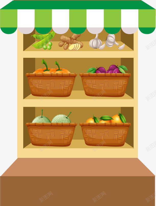 蔬菜店货架png免抠素材_新图网 https://ixintu.com 便利店 矢量素材 菜类图片 蔬菜店 货架