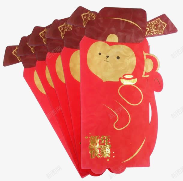 多个红包袋png免抠素材_新图网 https://ixintu.com 快乐 新年 猴子 红包