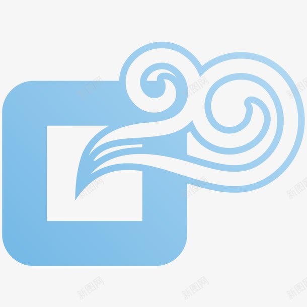 祥云元素蓝色logo图标png_新图网 https://ixintu.com logo 卡通手绘 抽象