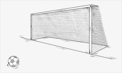 线条足球手绘足球门高清图片