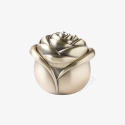 真皮饰品盒金属创意玫瑰花求婚戒指盒高清图片
