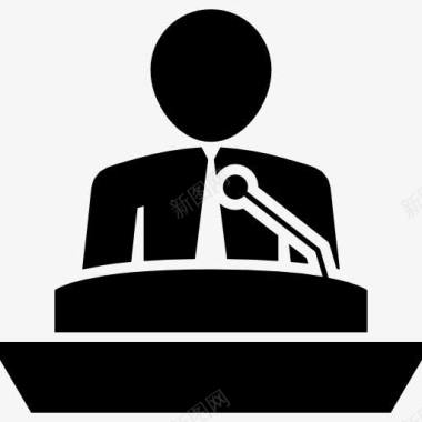 人在麦克风上演示图标图标