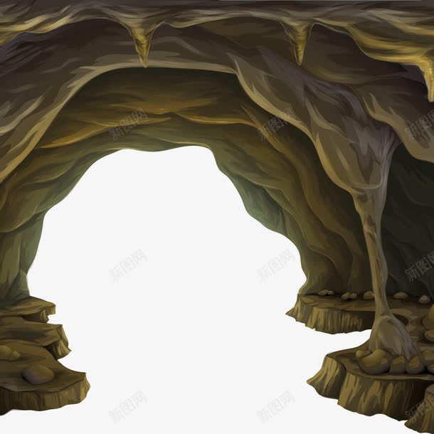 山洞中png免抠素材_新图网 https://ixintu.com 大自然 岩石 户外 洞窟
