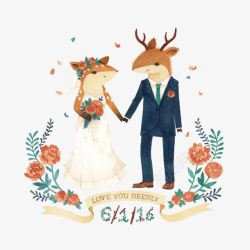 狐狸与鹿的婚礼素材