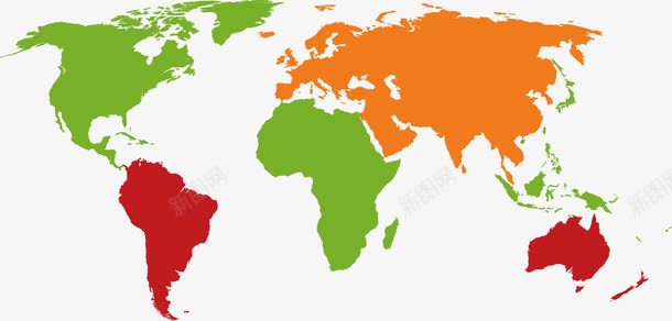 创意彩色世界地图png免抠素材_新图网 https://ixintu.com 分布 国家 地域 地理 文化