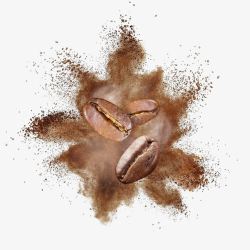撒出来的咖啡咖啡豆咖啡粉高清图片