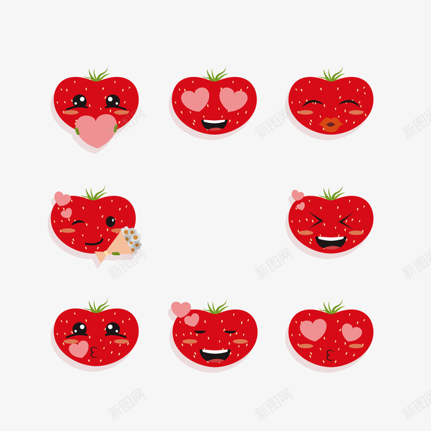 EMOJI水果草莓表情包png免抠素材_新图网 https://ixintu.com EMOJI 卡通 可爱 水果 矢量EMOJI 红草莓 草莓 草莓表情包 表情包