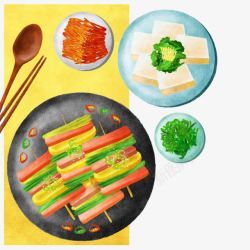 手绘美食素材