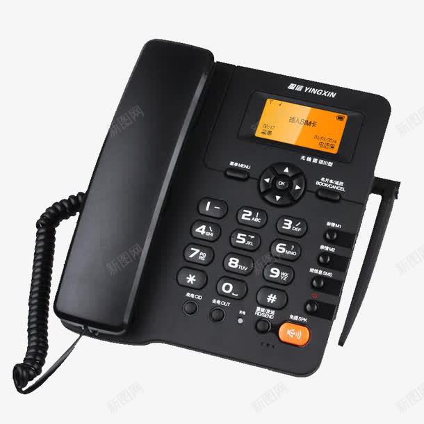 黑色按键电话png免抠素材_新图网 https://ixintu.com 座机 按键电话 显示屏 电话 电话机