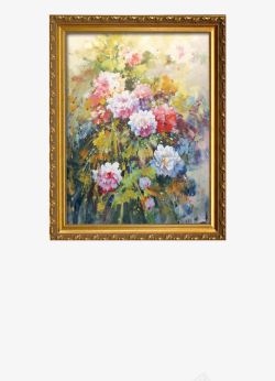盛放的花卉抽象油画高清图片