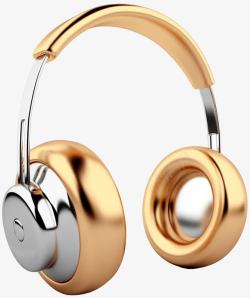 白金色耳环产品实物质感耳机产品高清图片
