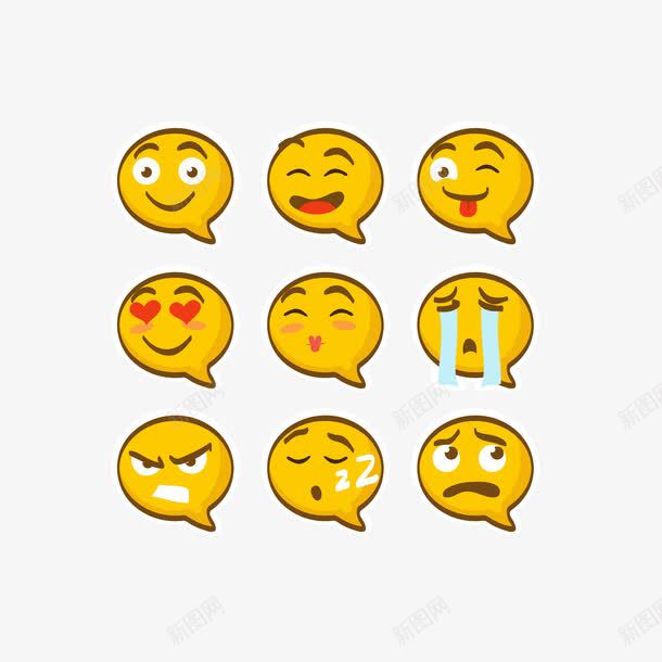 EMOJI贴纸会话气泡表情包矢量图图标ai_新图网 https://ixintu.com EMOJI 会话气泡 卡通 可爱 搞笑 搞笑简笔画 矢量EMOJI 矢量图 表情包 表情图标 贴吧表情 贴纸