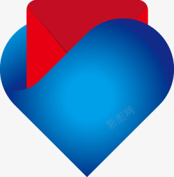 蓝色心型相框心形状夹着红包高清图片