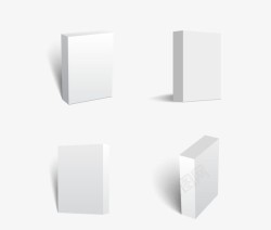 白色长方体包装四组素材