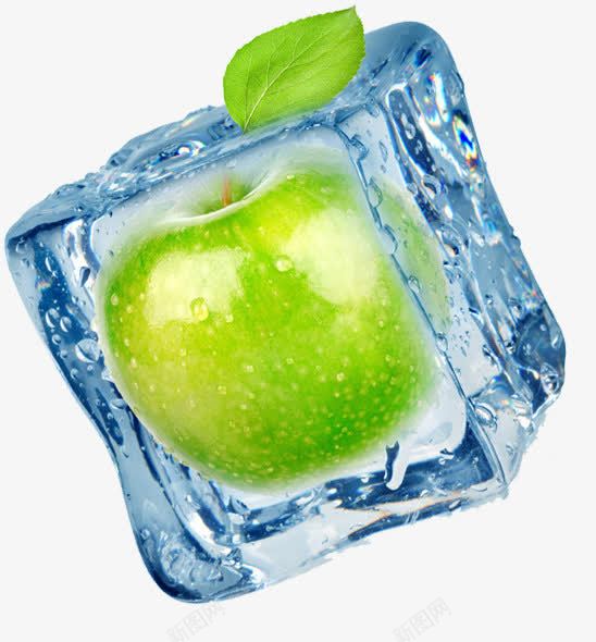 夏日冰块青色水果苹果png免抠素材_新图网 https://ixintu.com 冰块 夏日 水果 苹果 青色