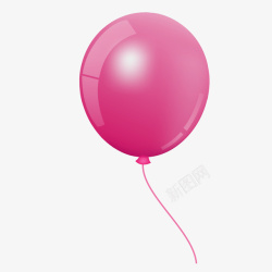 手绘粉色打气气球矢量图素材