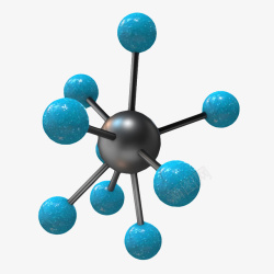理化蓝色原子分子DNA分子形状高清图片