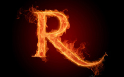 英文字母火焰特效R素材