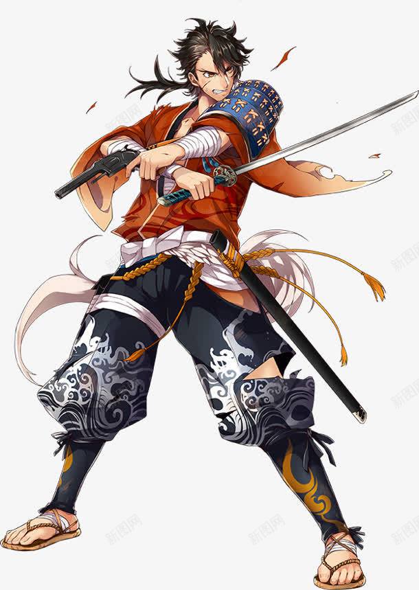 动漫红衣武士png免抠素材_新图网 https://ixintu.com 武士 红衣