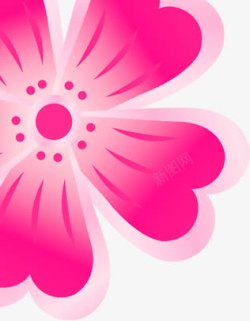 手绘粉色花朵名片装饰素材