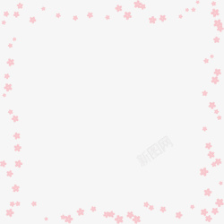 粉色春季花朵框架素材