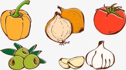 卡通手绘蔬菜食物素材
