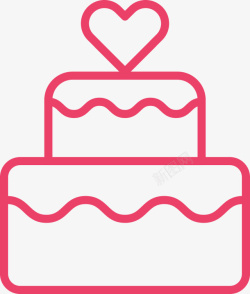 粉色简笔画的生日蛋糕素材