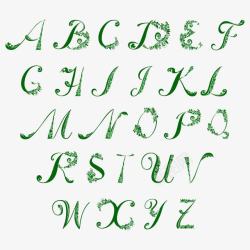 AZ艺术字PNG图片圣帕特里克节字母艺术字高清图片