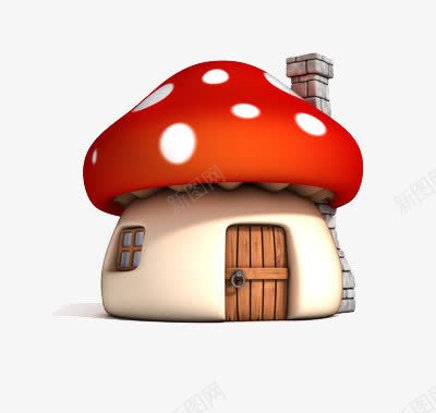 可爱蘑菇屋png免抠素材_新图网 https://ixintu.com 儿童卡通 儿童绘画 动物 卡通蘑菇 童话 童话故事 红色 蘑菇 蘑菇屋子 魔幻