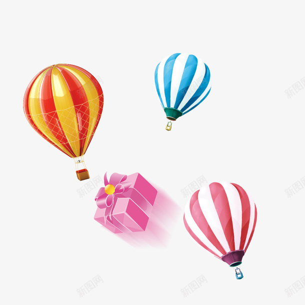 热气球礼物psd免抠素材_新图网 https://ixintu.com 天猫 气球墙 淘宝 热气球 礼物 空气球 装饰品