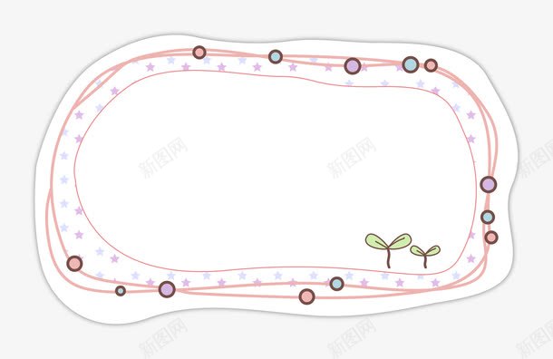 边框矢量图ai免抠素材_新图网 https://ixintu.com VI 卡通 发芽 手绘 线条 边框 矢量图