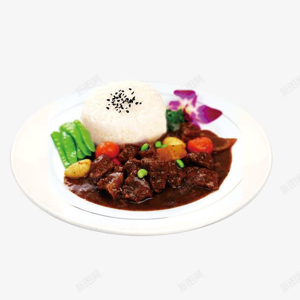 咖喱盖饭png免抠素材_新图网 https://ixintu.com 吃的 咖喱盖饭 牛肉 盖饭