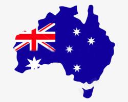 地图澳大利亚澳洲地图融合国旗高清图片