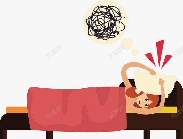 一个睡觉失眠的女士png免抠素材_新图网 https://ixintu.com 一个女士 失眠 失眠PNG 盖被睡觉 睡觉 睡觉失眠 矢量失眠