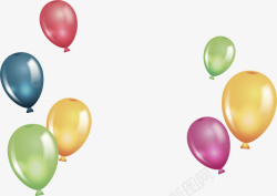 清新彩球彩色气球漂浮高清图片
