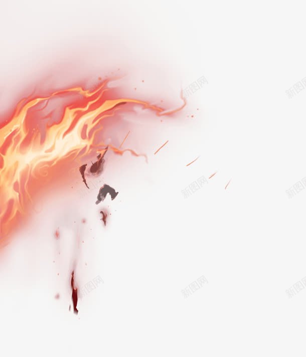 喷火状的红色光效png免抠素材_新图网 https://ixintu.com 素材 色光