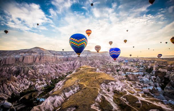 山谷上的热气球风景jpg设计背景_新图网 https://ixintu.com 山谷 热气球 风景
