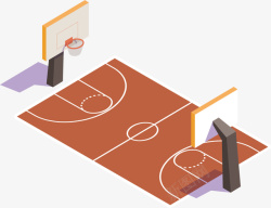 手绘篮球场水彩篮球场矢量图高清图片