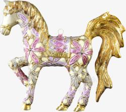 彩色金属马免抠金色雕塑马高清图片