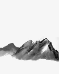 山雾缭绕水墨山脉高清图片