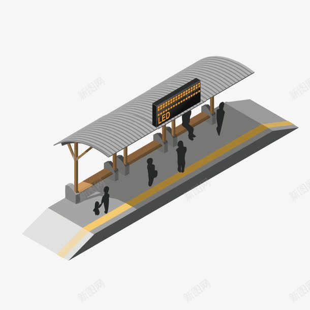 小型站台png免抠素材_新图网 https://ixintu.com 公交站台 小型 站台