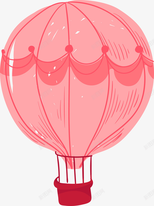 粉色气球装饰png免抠素材_新图网 https://ixintu.com 卡通装饰 少女心 扁平化 氢气球 矢量图案 粉色底纹