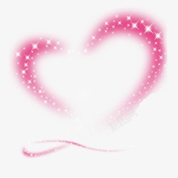 粉红色炫彩粉红色闪光心形线框透明高清图片