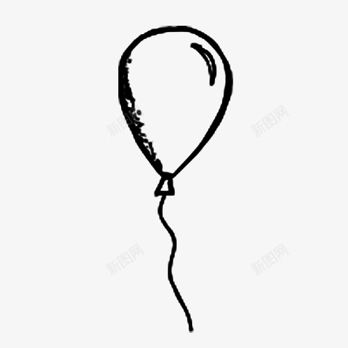 手绘气球图标png_新图网 https://ixintu.com 手绘气球 气球 气球简笔画 简笔画 黑色气球