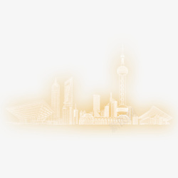 临海城市金色上海城市元素高清图片