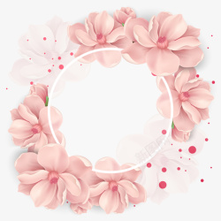 花卉粉色樱花装饰矢量图高清图片